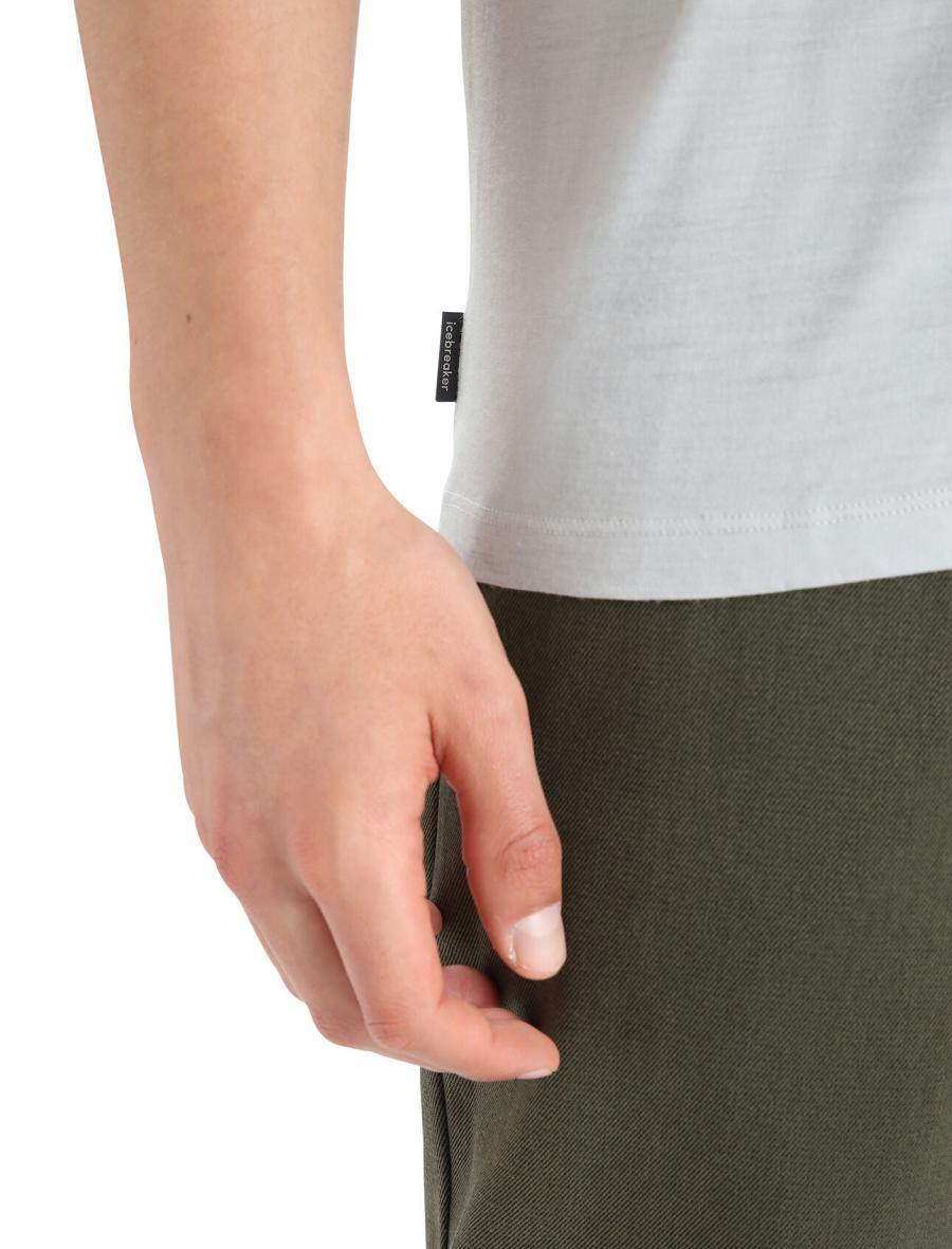 Koszulki Icebreaker Merino Tech Lite II Krótkie Sleeve Fern Imprint Męskie Beżowe | PL 1759NWYB